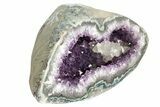 Wide Amethyst Geode With Calcite Crystal - Uruguay #153573-1
